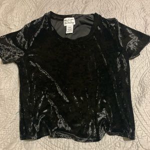 Black Velvet Crop Top